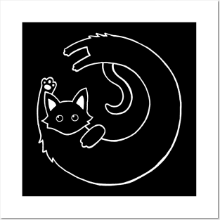 Long Cat Logo - White Posters and Art